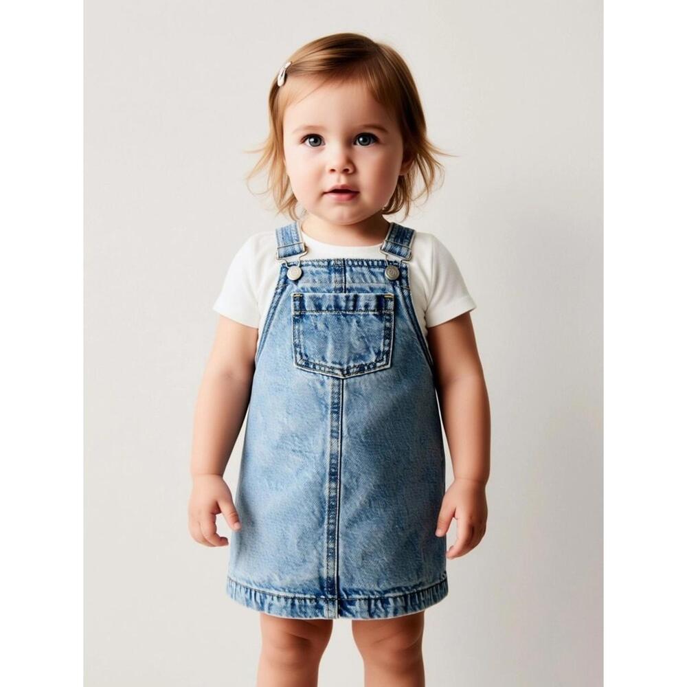 Baby Girl 12-18 mo Old Navy Denim Jean Dress 100% Cotton